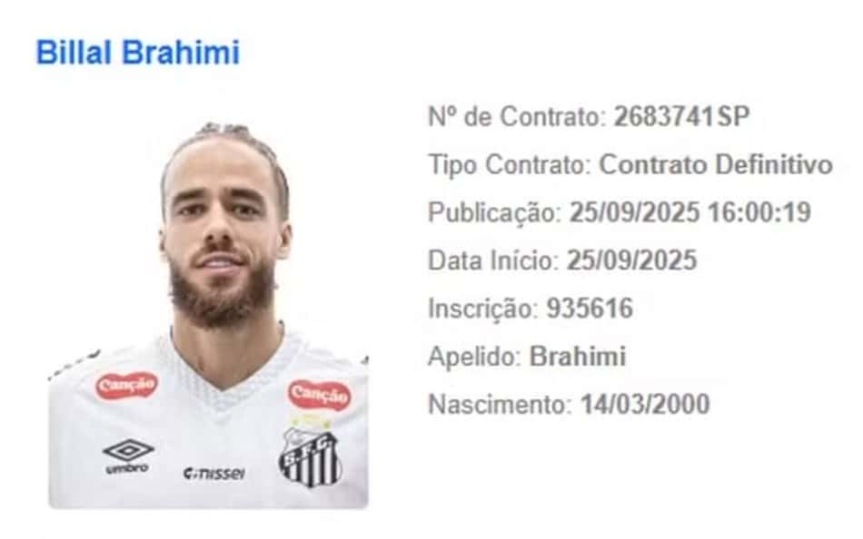 Bilal Brahimi é regularizado no BID e pode estrear pelo Santos