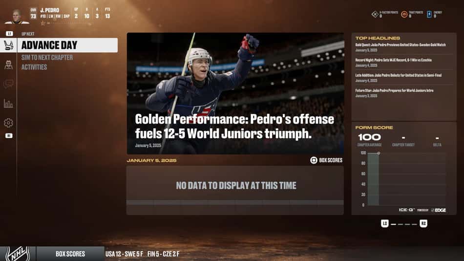Partida do EA NHL 26 (Foto: Reprodução)