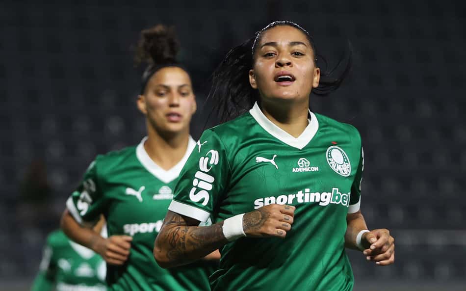 Brena, do Palmeiras, comemora gol diante do Sport, pela Copa do Brasil Feminina. (Foto: Fabio Menotti/Palmeiras)