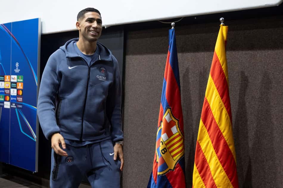Hakimi na véspera de Barcelona x PSG, pela Champions League