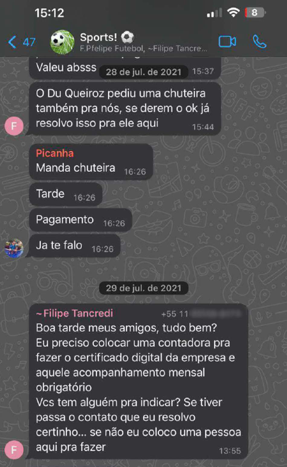 Conversa atribuída a supostos membros do PCC