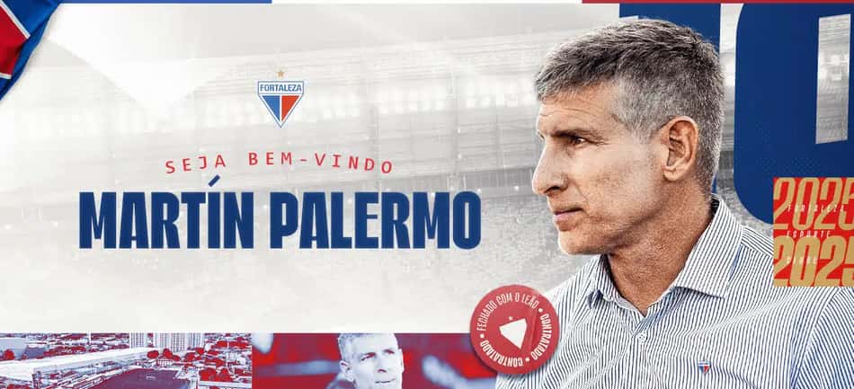 Martín Palermo é o novo treinador do Fortaleza (Foto: divulgação/Fortaleza EC)