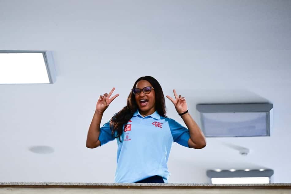 Rebeca Andrade marcou presença nas classificatórias do Brasileiro de Ginástica 2025 (Foto: Melogym/CBG)