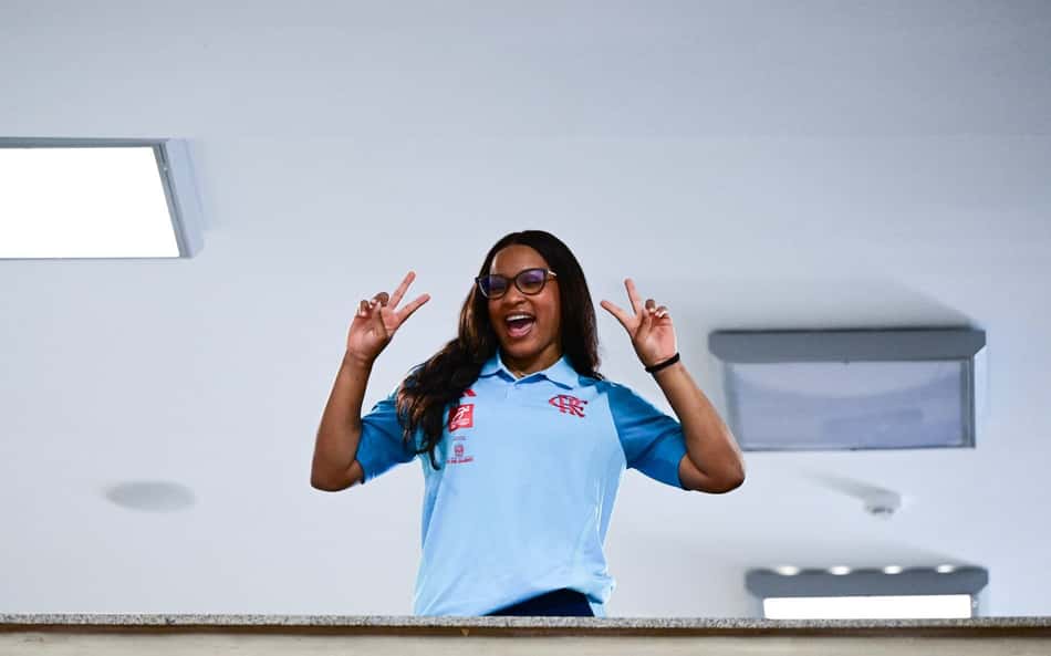 Rebeca Andrade marcou presença nas classificatórias do Brasileiro de Ginástica 2025 (Foto: Melogym/CBG)