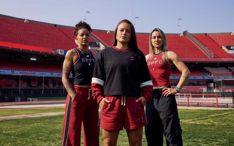 Com craques do São Paulo, clube inova e lança coleção feminina; veja fotos