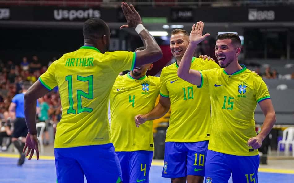 Seleção Brasileira de Futsal na Copa das Nações (Foto: Jo Marcone/CBF)