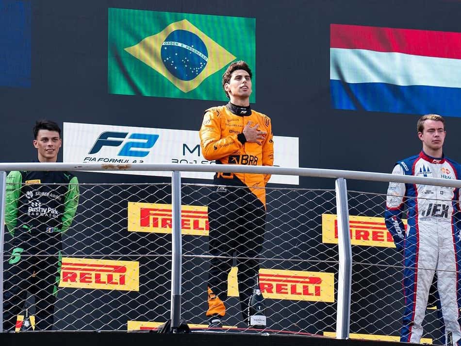 Gabriel Bortoleto no pódio do GP de Monza
