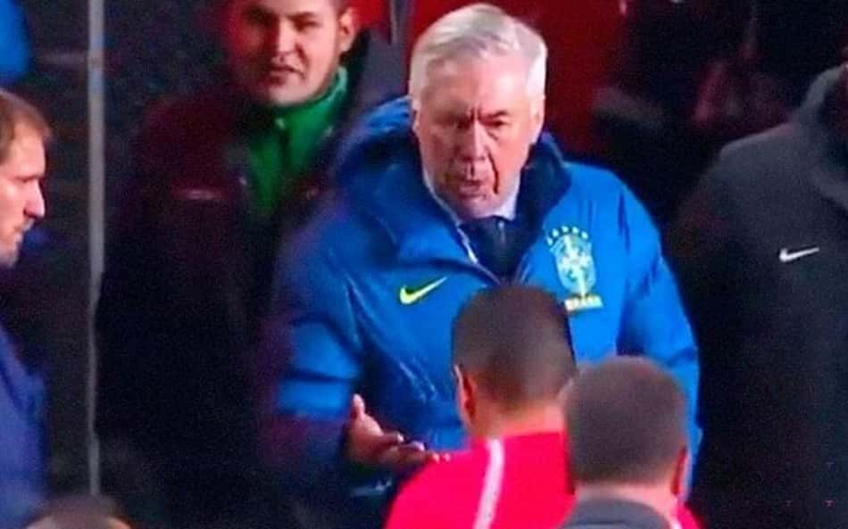 Pênalti para a Bolívia contra Brasil provoca reclamação de Ancelotti