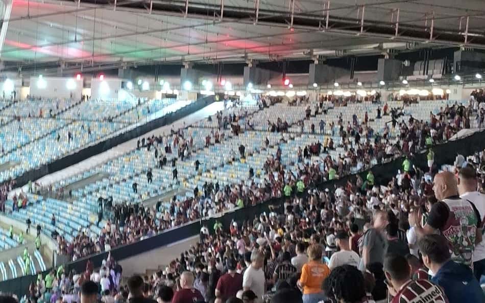 Briga em Fluminense x Lanús repercute nas redes: 'Confusão generalizada'
