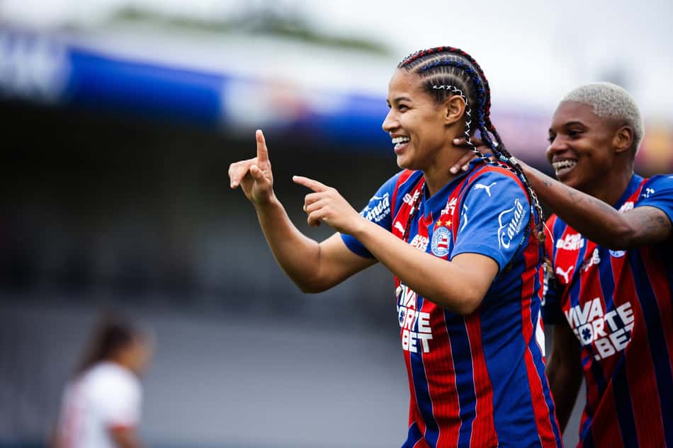 Cassia comemora seu gol pelo Bahia na Copa do Brasil Feminina (Foto: Leticia Martins/Bahia)