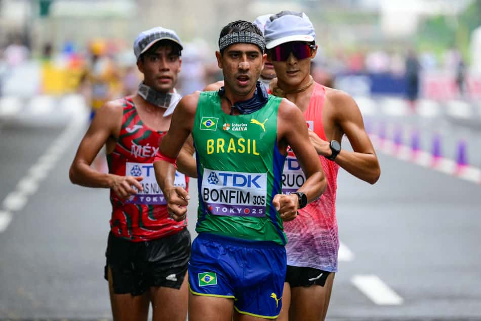 Caio Bonfim é prata na marcha atlética no Mundial de Atletismo do Japão (Foto: Yuichi Yamazaki / AFP