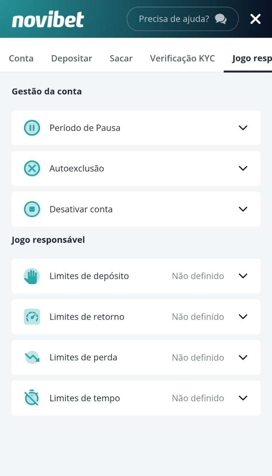 Ferramentas de Jogo Responsável na Novibet