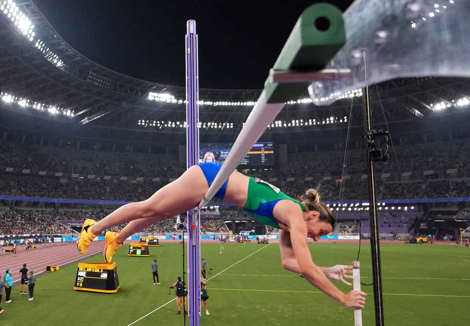 Juliana Campos durante disputa do Mundial de Atletismo em Tóquio 