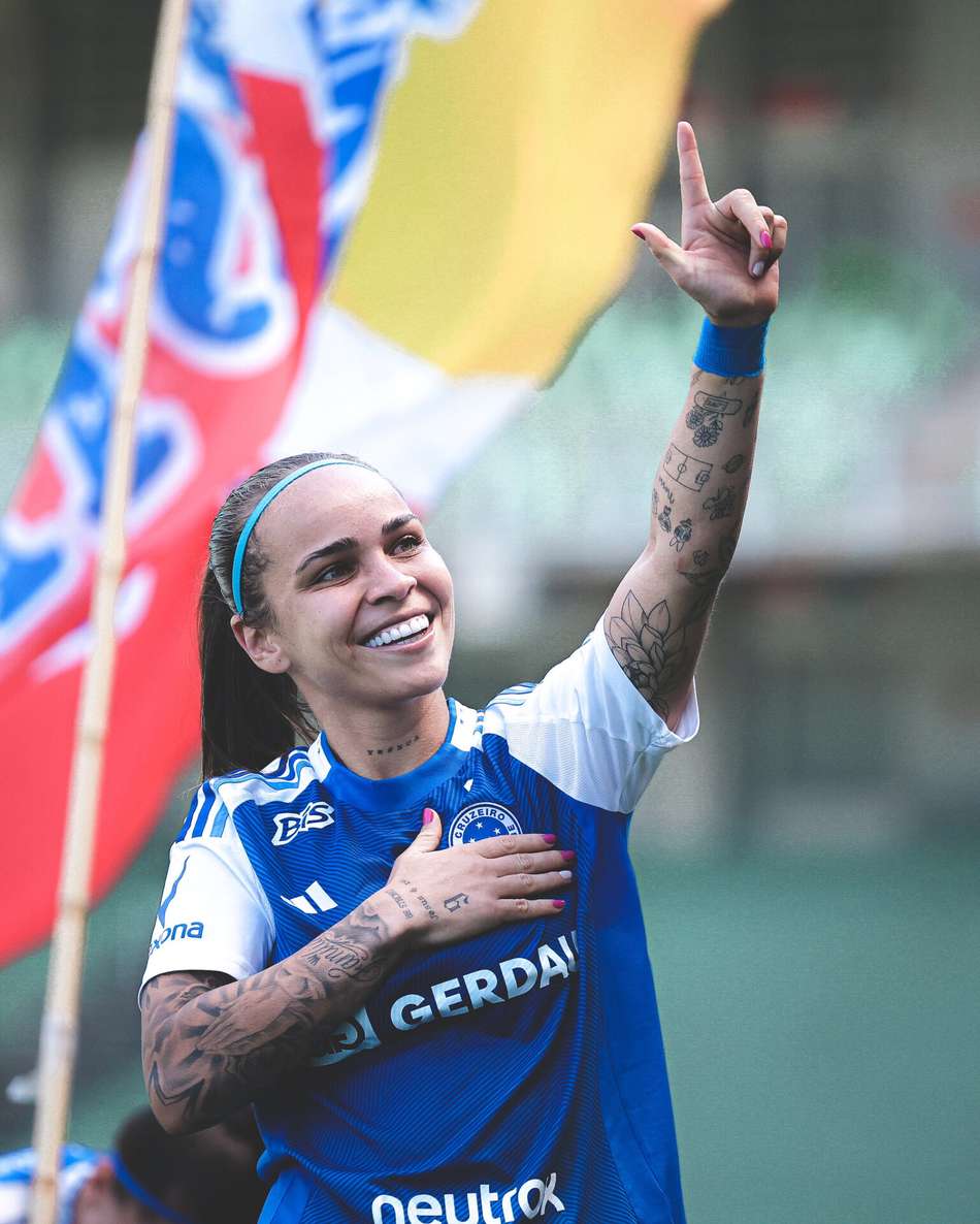 Letícia comemora gol pelo Cruzeiro no Brasileirão Feminino (Foto: Gustavo Martins/Cruzeiro)