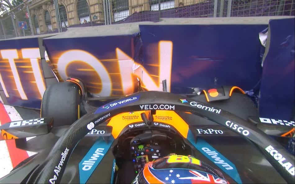Líder do campeonato da F1, Oscar Piastri bate no GP do Azerbaijão; vídeo