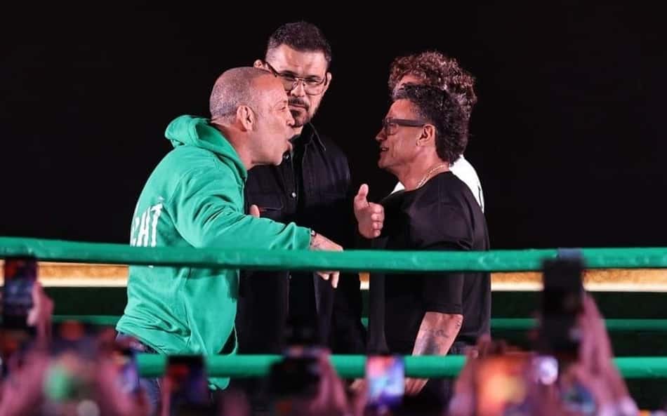 Encarada de Wanderlei Silva e Popó antes de luta pega fogo; assista