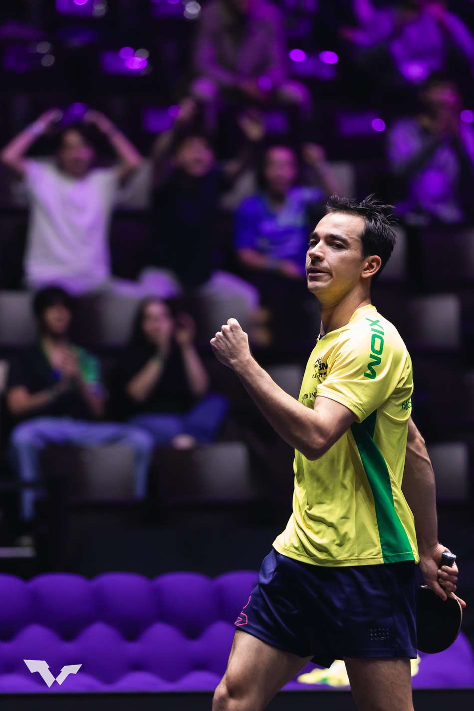 Hugo Calderano é eliminado por Kanak Jha no WTT Champions de Montpellier (Foto: Divulgação / WTT)