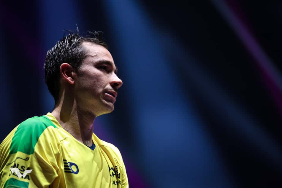 Hugo Calderano é eliminado por Kanak Jha no WTT Champions de Montpellier (Foto: Divulgação / WTT)
