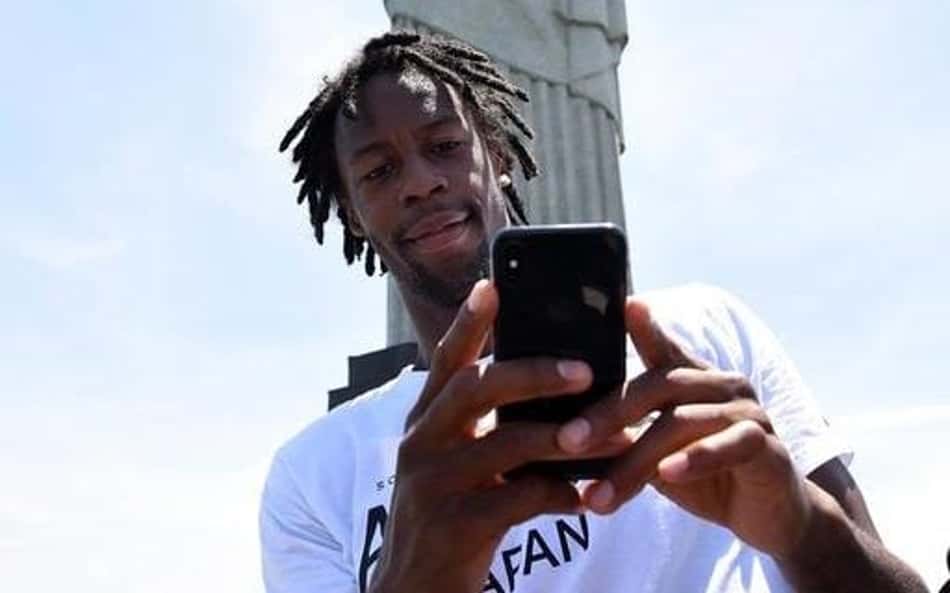 O francês Gael Monfils durante visita ao Cristo Redentor (Fotojump)