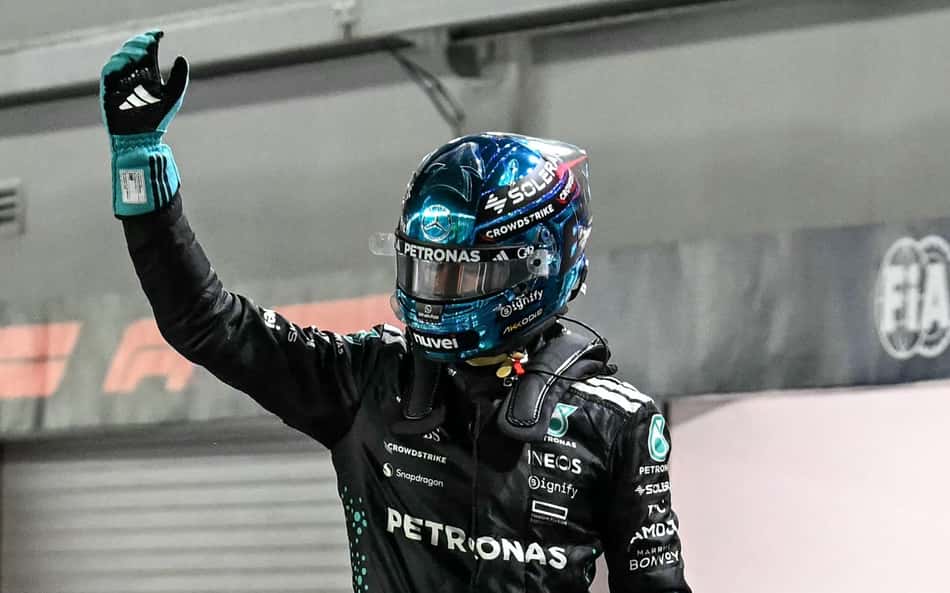 Russell é pole no GP de Singapura de F1; Bortoleto cai e larga em 16º