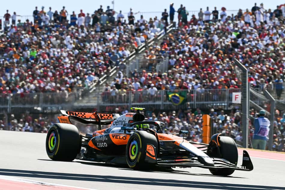 Lando Norris durante a corrida do GP dos EUA de Fórmula 1 (Foto: Ronaldo Schemidt / AFP)