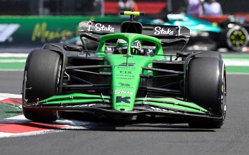 Gabriel Bortoleto, Sauber, no treino livre do GP do México de F1 (Foto: Alfredo ESTRELLA / AFP)