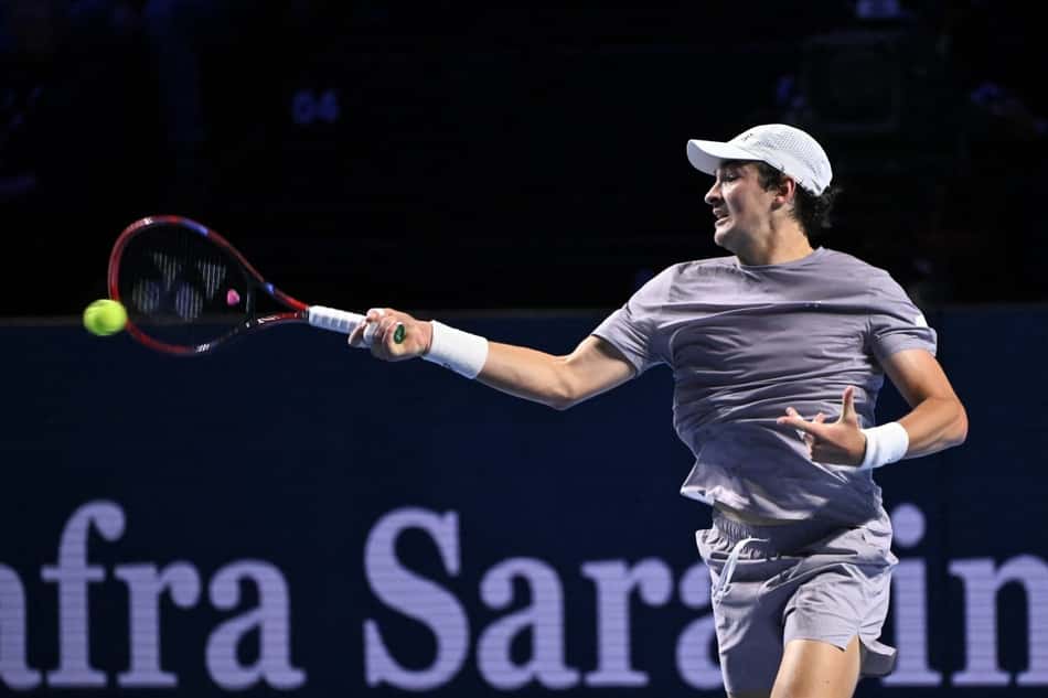 O forehand foi uma das armas de João Fonseca na final do ATP 500 da Basileia 