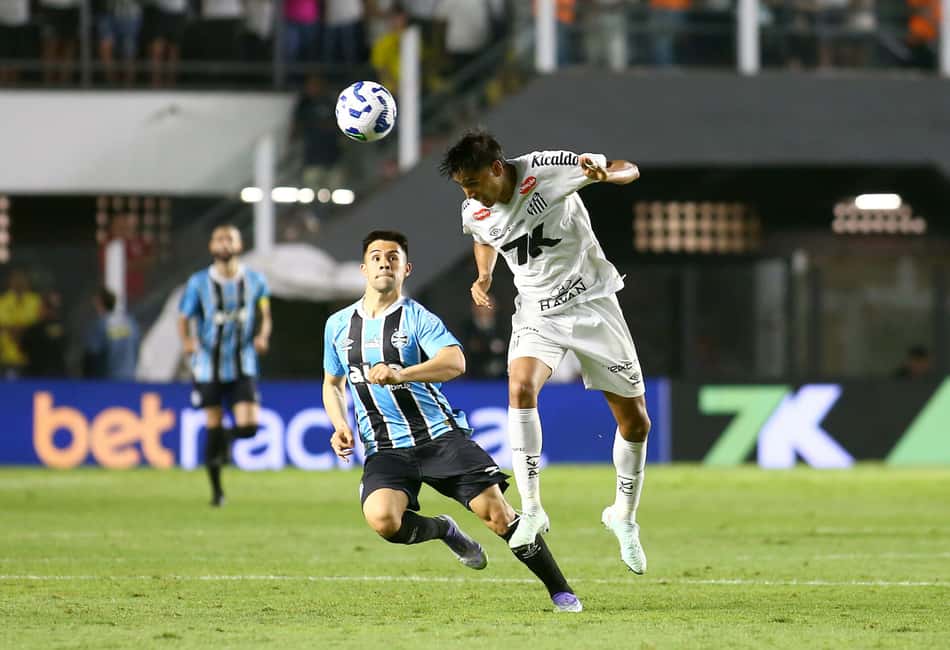 Santos fica no empate por 1 a 1 diante do Grêmio. (Foto: Mauricio De Souza/AGIF)