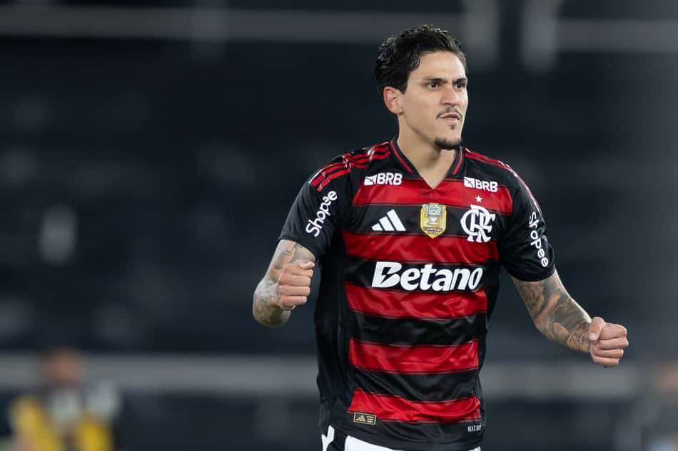 Pedro comemora gol do Flamengo contra o Botafogo (Foto: Jorge Rodrigues/AGIF)