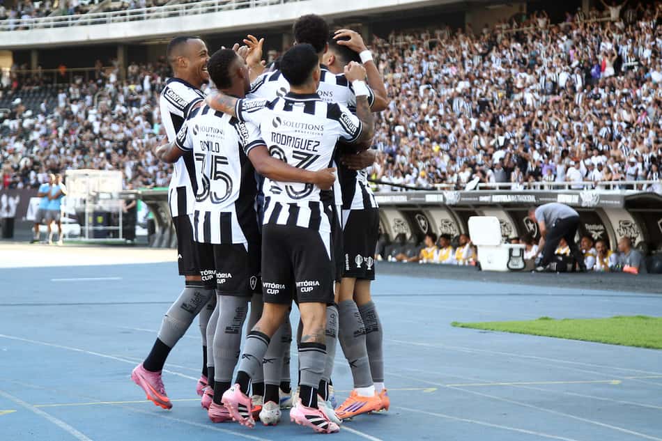 Botafogo comemora gol diante do Santos (Foto: Vitor Silva / Botafogo)
