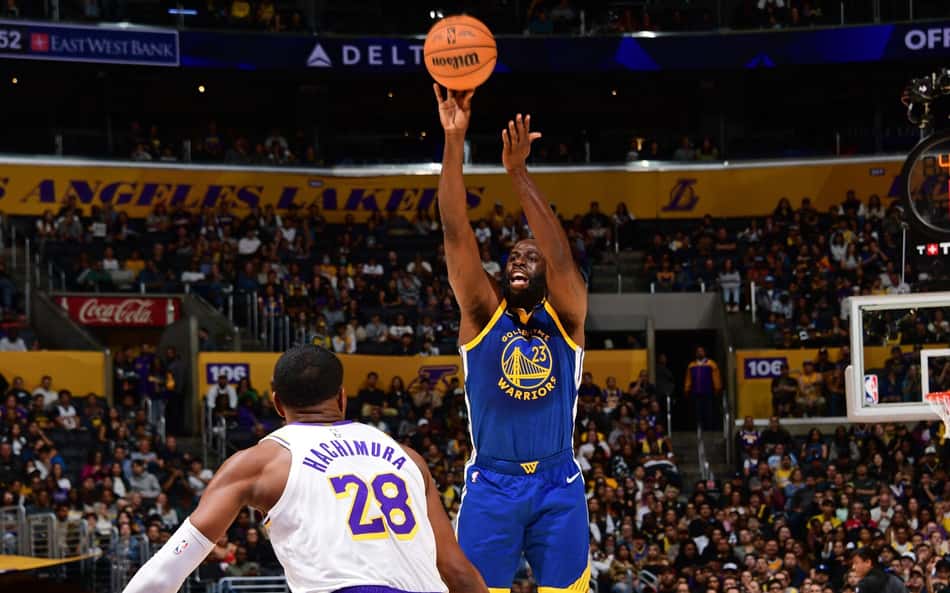 Draymond Green na pré-temporada 25-26 contra os Lakers (Foto: dam Pantozzi / NBAE / Getty Images / Getty Images via AFP)