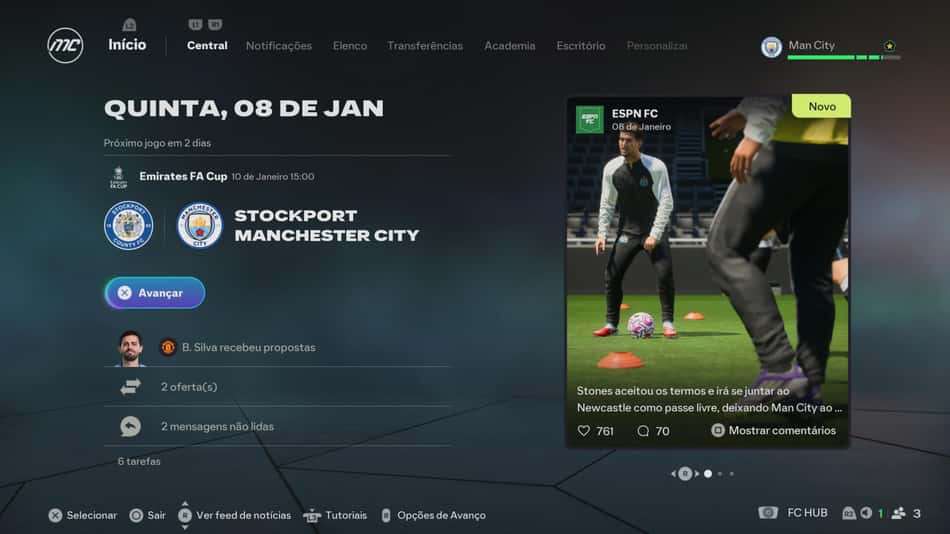 O EA Sports FC 26 traz tem um Modo Carreira de treinador (Foto: reprodução/Electronic Arts)