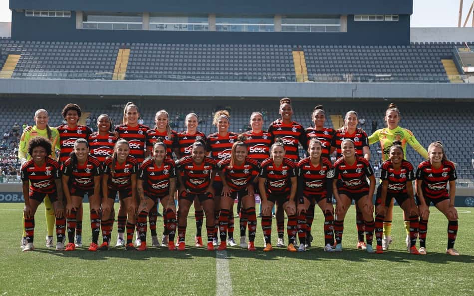Time do Flamengo na semifinal do Brasileirão Feminino (Foto: Rebeca Reis/CBF)