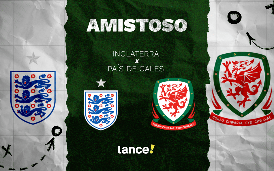 Inglaterra x País de Gales em amistoso internacional (Arte: Lance)