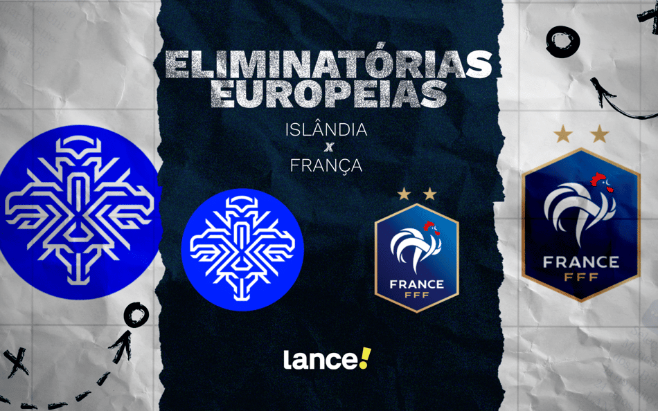 Islândia x França pelas Eliminatórias Europeias (Arte: Lance!)