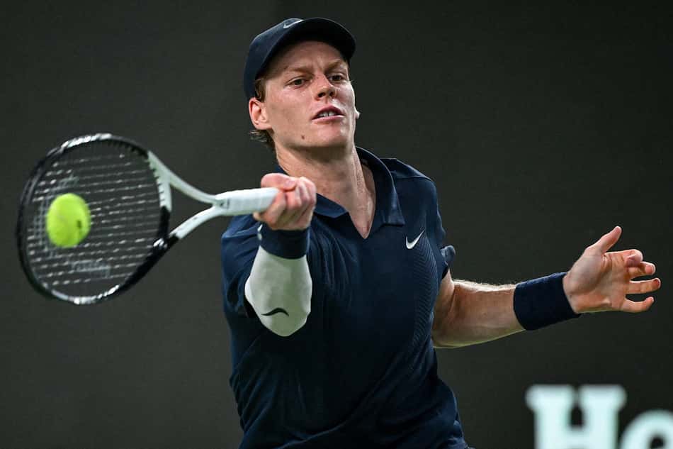Jannik Sinner no Masters 1000 de Xangai (Foto: Jade Gao/AFP)