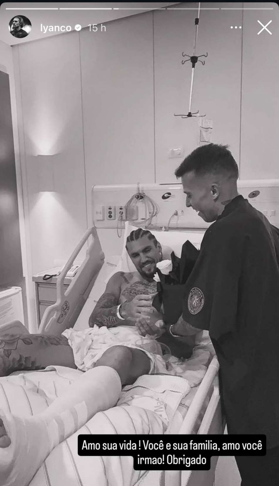 Lyanco recebe visita de Bernard (Reprodução)