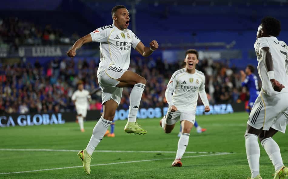 Mbappé decide, Real Madrid vence Getafe e retoma liderança da La Liga