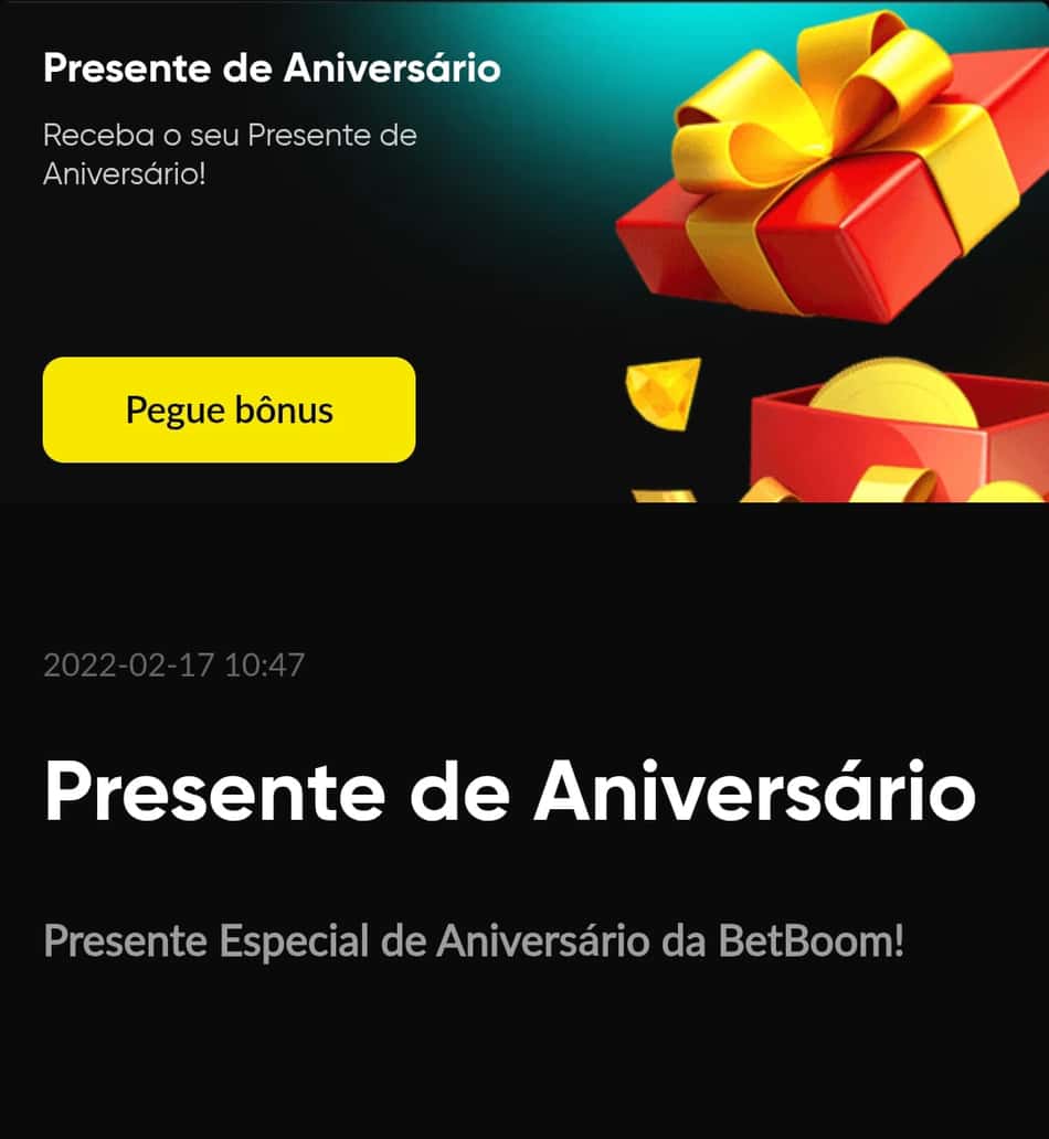 Captura de tela do bônus da BetBoom Presente de Aniversário.