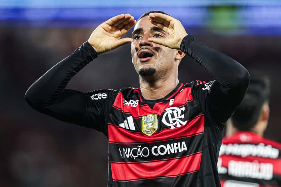 Samuel Lino celebrando gol. (Foto: Gilvan de Souza/Flamengo)