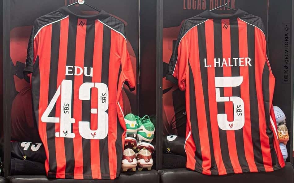 Vestiário do Vitória antes da partida contra o Galo (Foto: Victor Ferreira / EC Vitória)