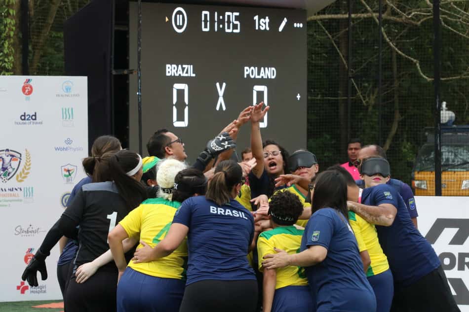Seleção feminina de futebol de cegos se classifica para as semifinais da Copa do Mundo 2025 (Foto: Renan Cacioli/ CBDV)