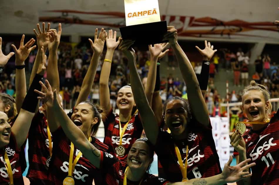 Sesc Flamengo vence o carioca de vôlei 2022 sobre o fluminense (Foto: Gilvan de Souza/Flamengo)