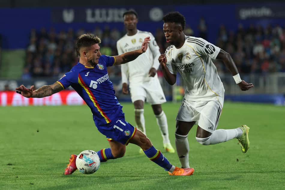 Vini Jr em ação pelo Real Madrid contra o Getafe