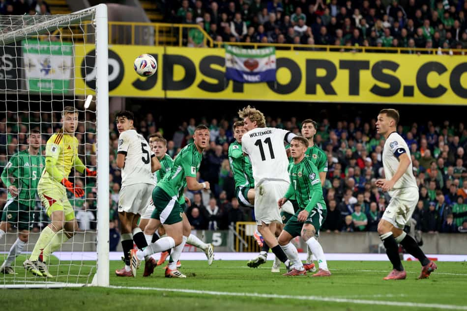 Com gol de Woltemade, a Alemanha venceu a Irlanda do Norte por 1 a 0, pelas Eliminatórias Europeias da Copa do Mundo de 2026 (Foto: Paul Faith / AFP)