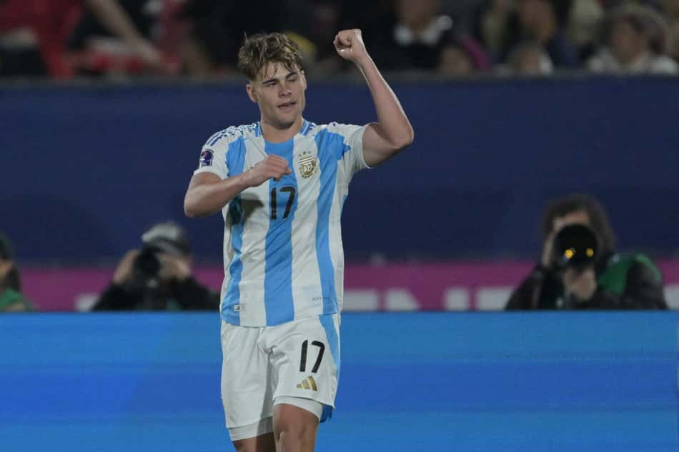 Mateo Silvetti marcou o gol da vitória da Argentina, contra a Colômbia, pelo Mundial Sub-20 (Foto: Rodrigo ARANGUA / AFP)
