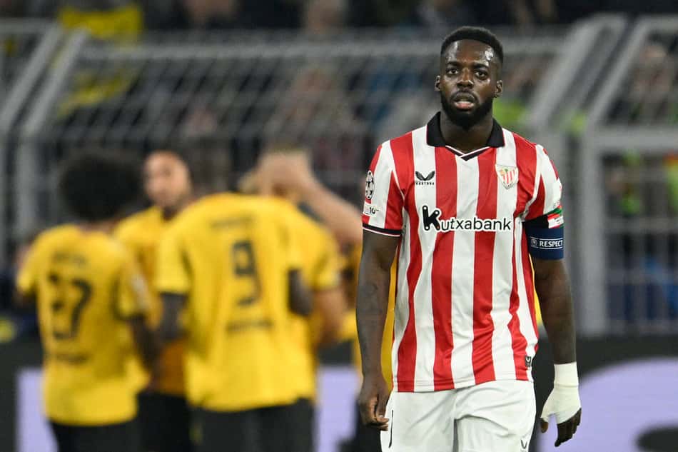 Pela Champions League, o Athletic Bilbao foi derrotado por 4 a 1 (Foto: INA FASSBENDER / AFP)