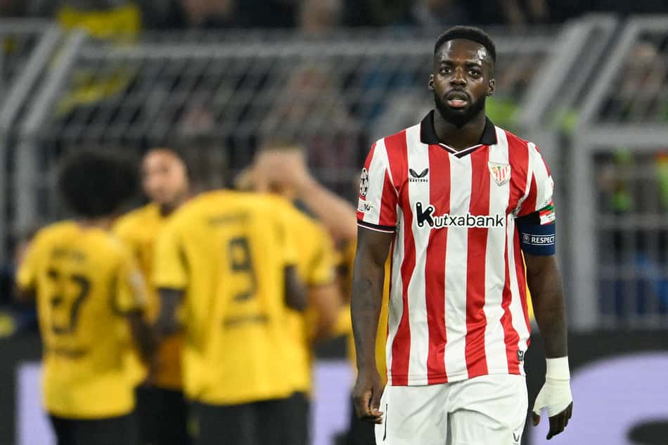 Pela Champions League, o Athletic Bilbao foi derrotado por 4 a 1 (Foto: INA FASSBENDER / AFP)