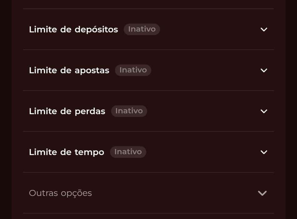 Captura de tela das ferramentas de jogo responsável que provam que a BateuBet é confiável