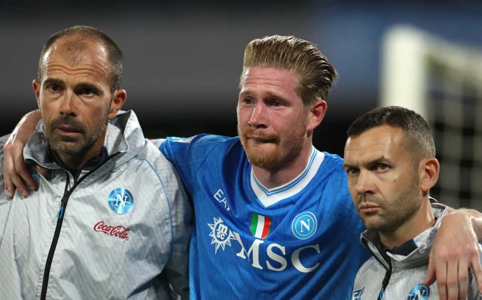 Após gol de pênalti, Kevin De Bruyne sofre lesão pelo Napoli; saiba mais